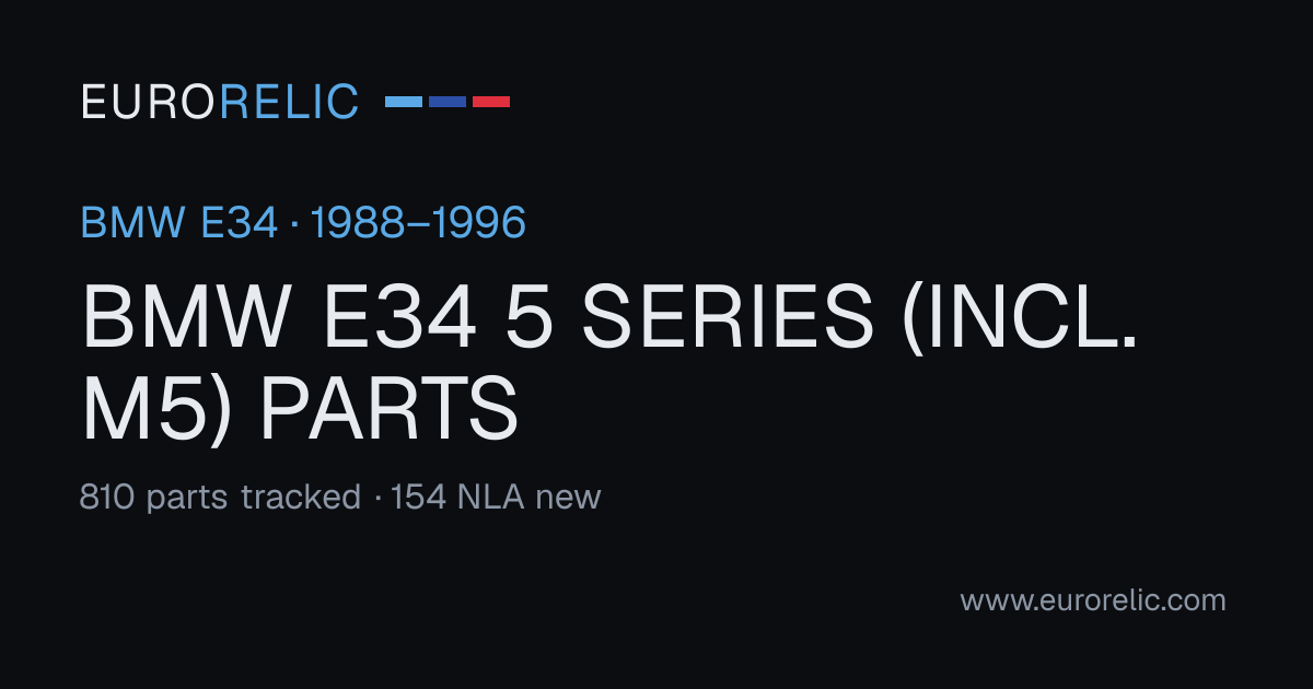 BMW E34 parts: NLA status, interchange & kits | EuroRelic